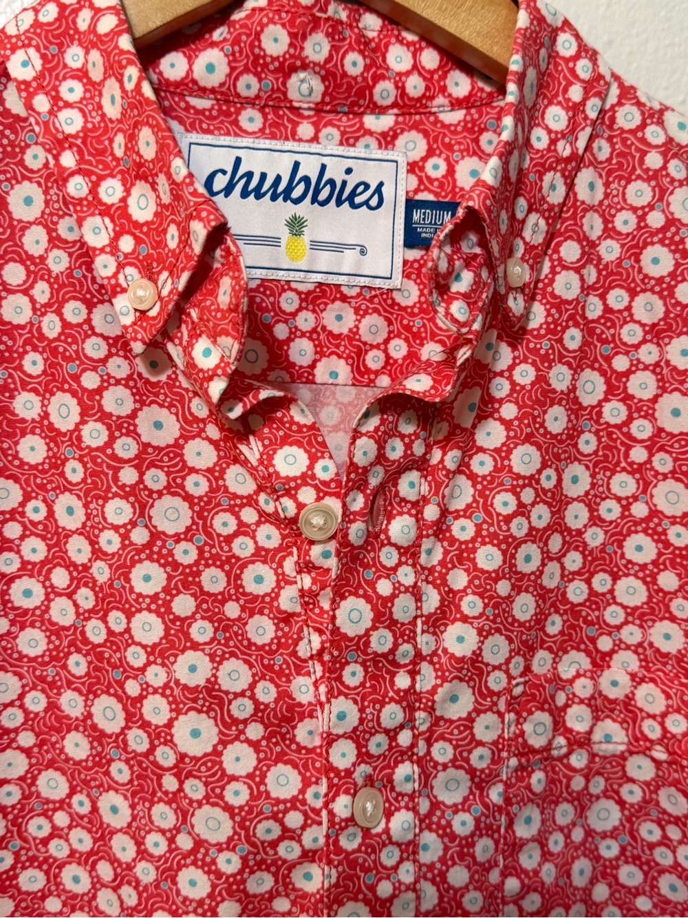 chubbies Red Floral Short-Sleeve Button-Down Shirt
